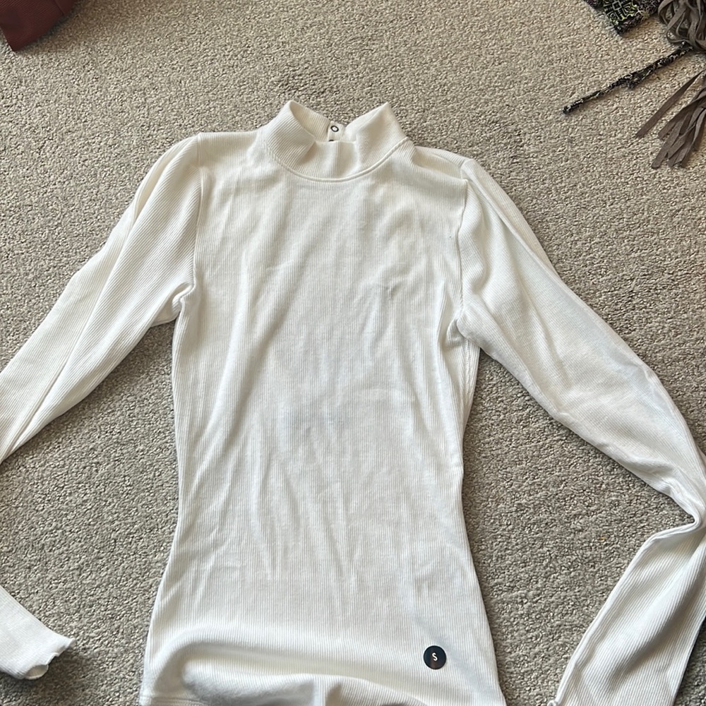 Abercrombie Backless Mock Neck Ribbed Bodysuit